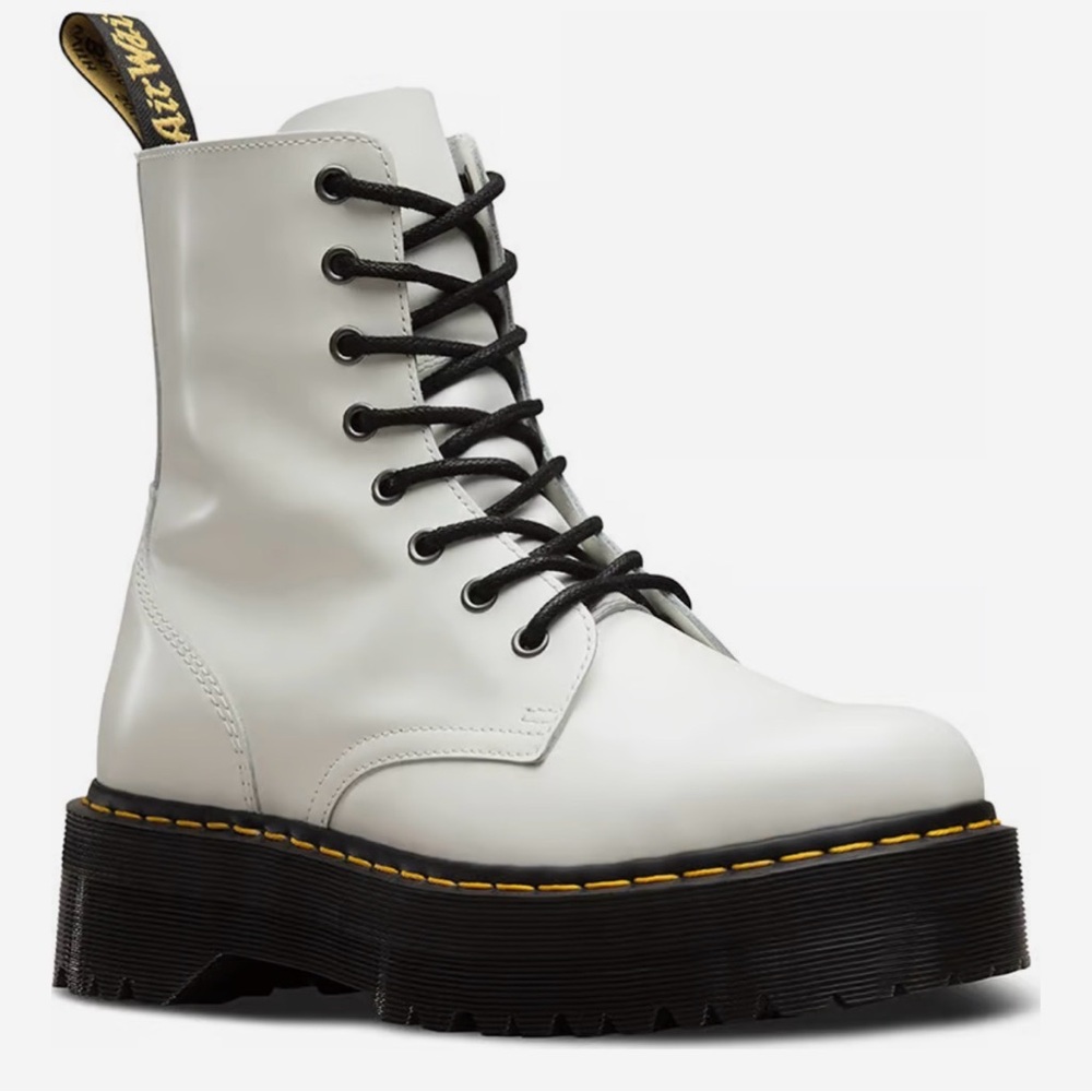 Dr. Martens JADON platform Docs UNISEX White Lace-Up Boots